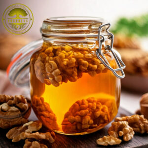 Goodness India Walnut Infused Honey – A wholesome blend of premium walnuts and pure honey for a nutritious, brain-boosting treat